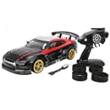  NEWDEZHI Mini Drift Rc Car for Desk, C64 1:76 Racing Drift Car  with Gyro, Mini Full Proportional RTR 2.4GHZ Remote Control & 2 Replaceable  Body Shell,Tabletop Drift Rc Car for Adults (